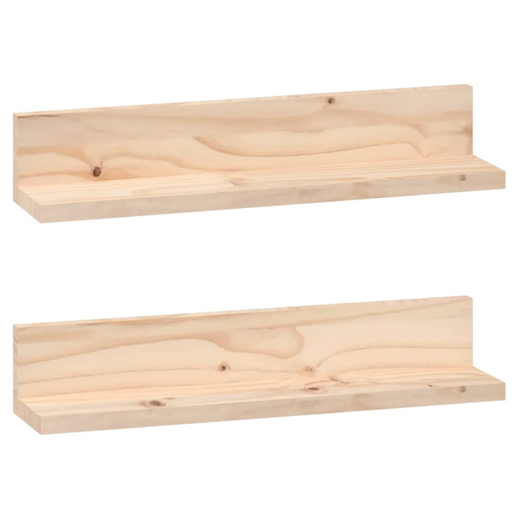 Wandkasten 2 st 50x11x9 cm massief grenenhout is nu te koop bij PeponiXL, paradijselijk wonen!