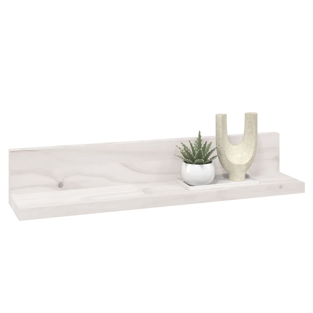 Wandkasten 2 st 50x11x9 cm massief grenenhout wit is nu te koop bij PeponiXL, paradijselijk wonen!