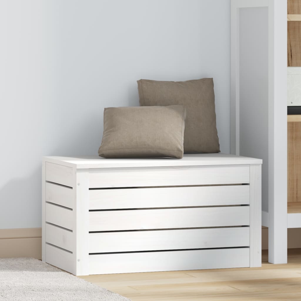 Opbergbox wit 59,5x36,5x33 cm massief grenenhout is nu te koop bij PeponiXL, paradijselijk wonen!