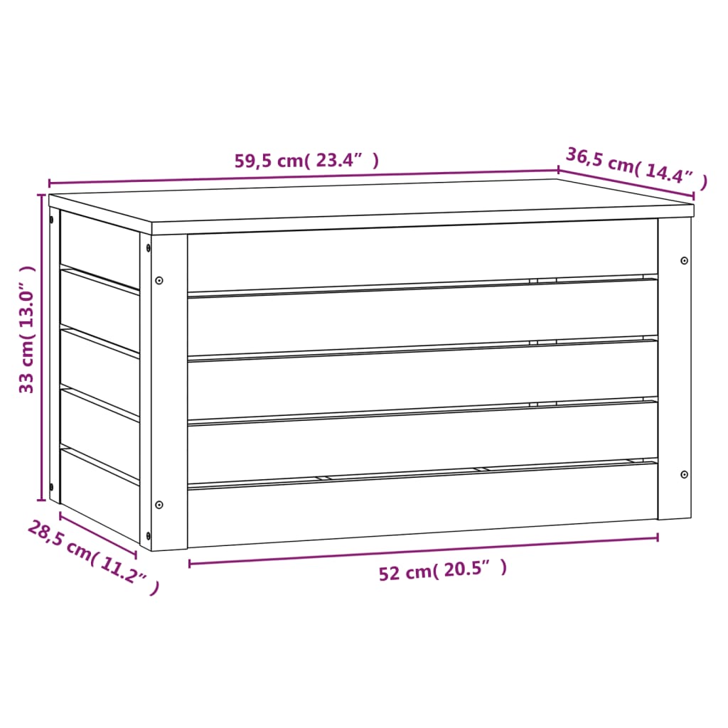 Opbergbox wit 59,5x36,5x33 cm massief grenenhout is nu te koop bij PeponiXL, paradijselijk wonen!
