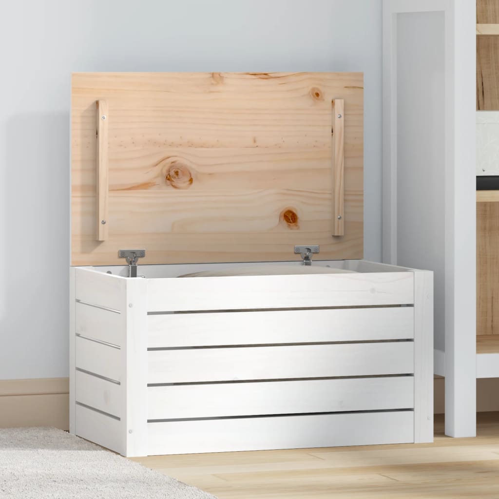 Opbergbox wit 59,5x36,5x33 cm massief grenenhout is nu te koop bij PeponiXL, paradijselijk wonen!