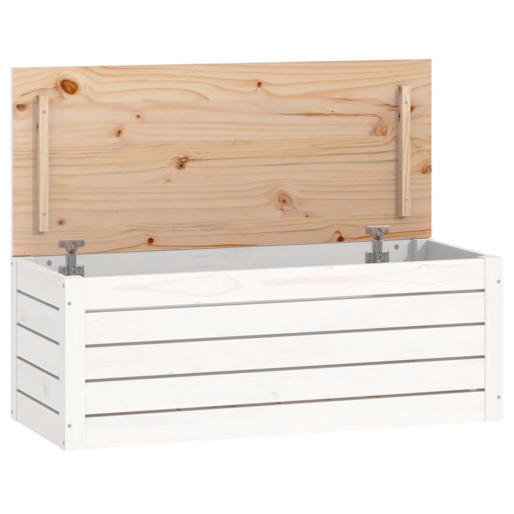 Opbergbox wit 89x36,5x33 cm massief grenenhout is nu te koop bij PeponiXL, paradijselijk wonen!