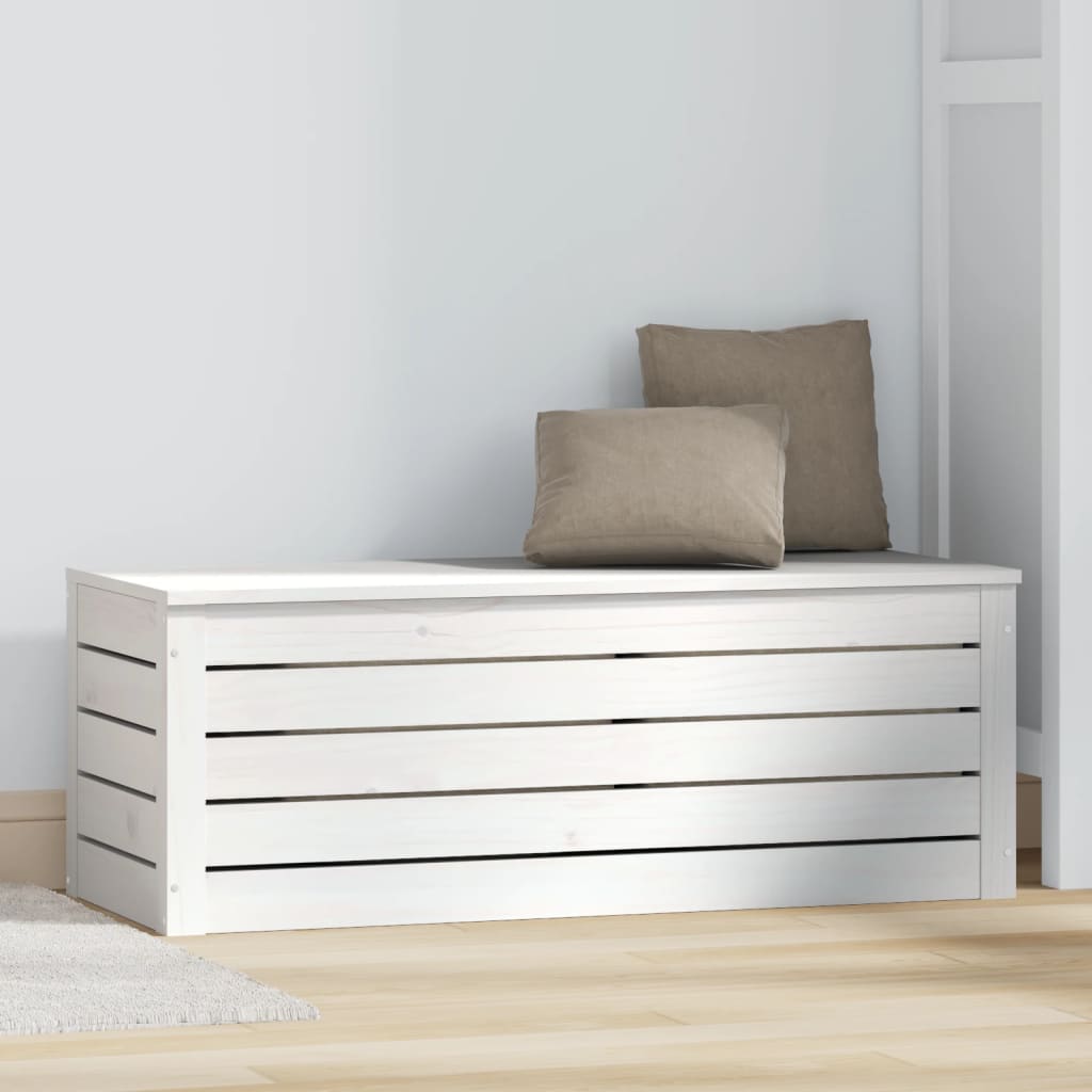 Opbergbox wit 89x36,5x33 cm massief grenenhout is nu te koop bij PeponiXL, paradijselijk wonen!