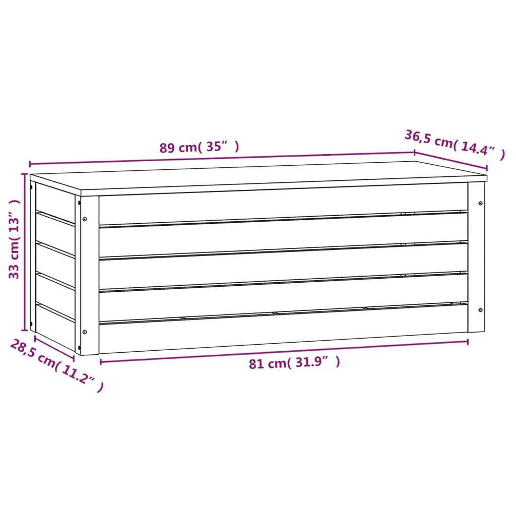 Opbergbox wit 89x36,5x33 cm massief grenenhout is nu te koop bij PeponiXL, paradijselijk wonen!