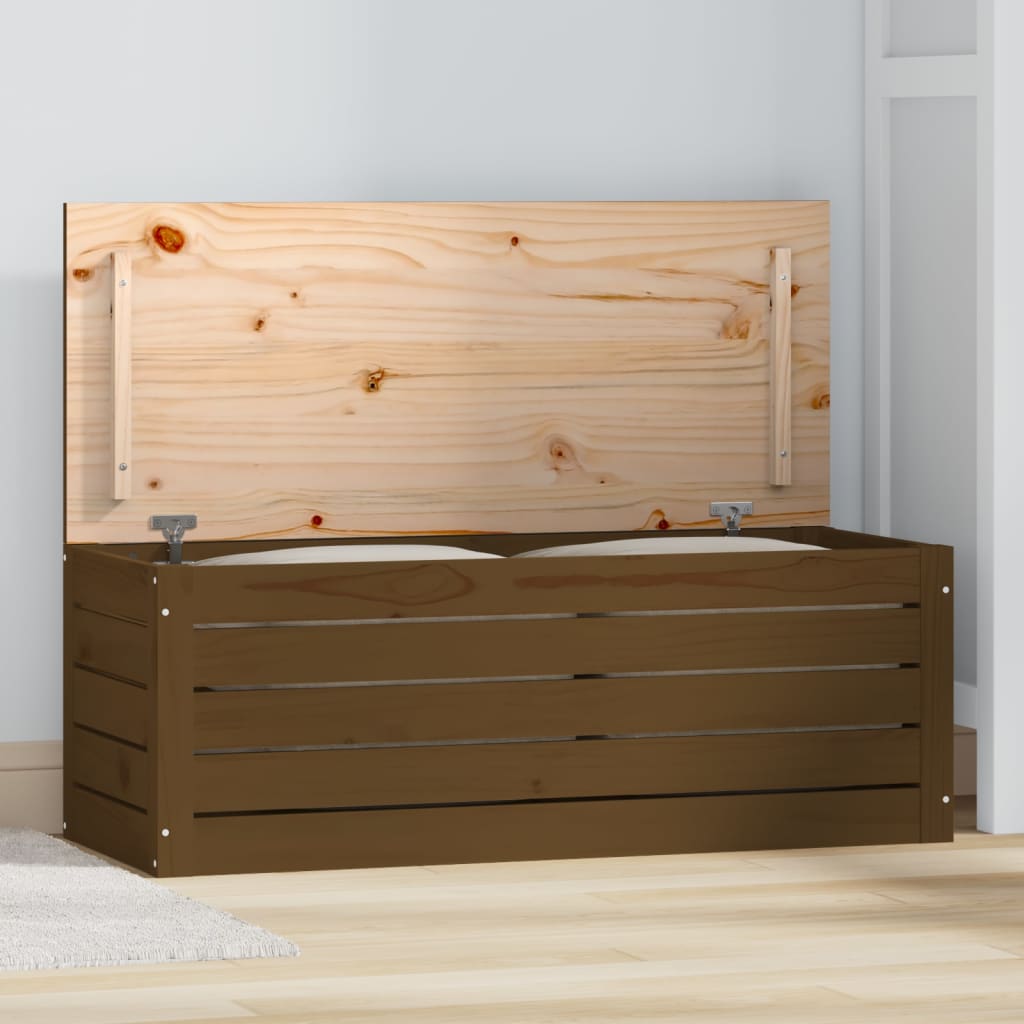 Opbergbox honingbruin 89x36,5x33 cm massief grenenhout is nu te koop bij PeponiXL, paradijselijk wonen!