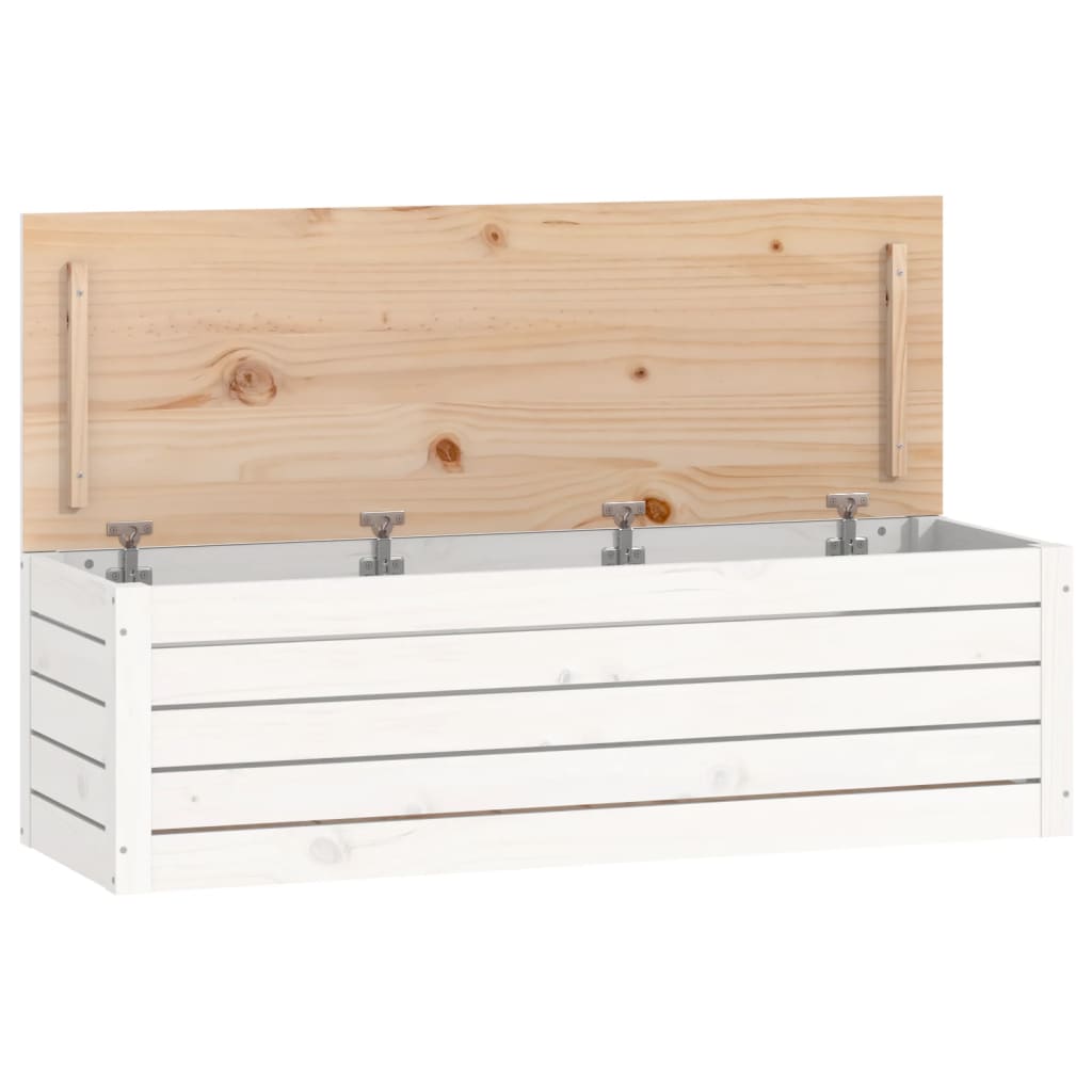 Opbergbox wit 109x36,5x33 cm massief grenenhout is nu te koop bij PeponiXL, paradijselijk wonen!