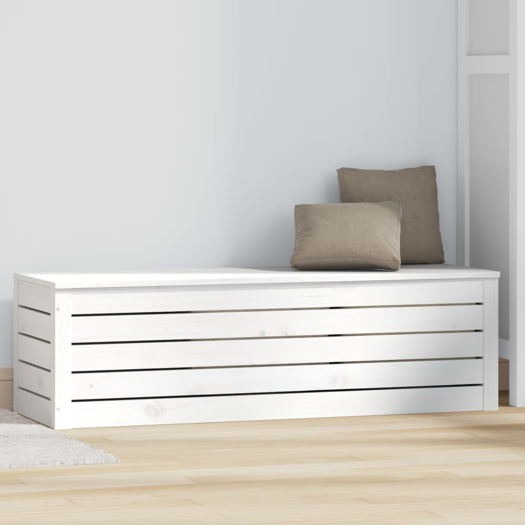 Opbergbox wit 109x36,5x33 cm massief grenenhout is nu te koop bij PeponiXL, paradijselijk wonen!