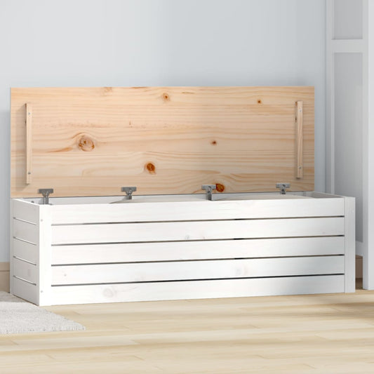 Opbergbox wit 109x36,5x33 cm massief grenenhout is nu te koop bij PeponiXL, paradijselijk wonen!