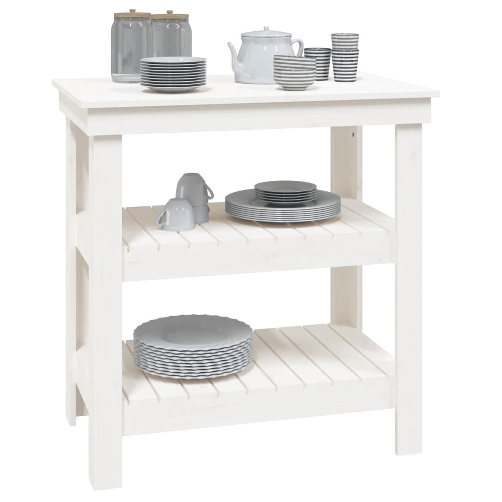 Werkbank 78,5x50x80 cm massief grenenhout wit is nu te koop bij PeponiXL, paradijselijk wonen!