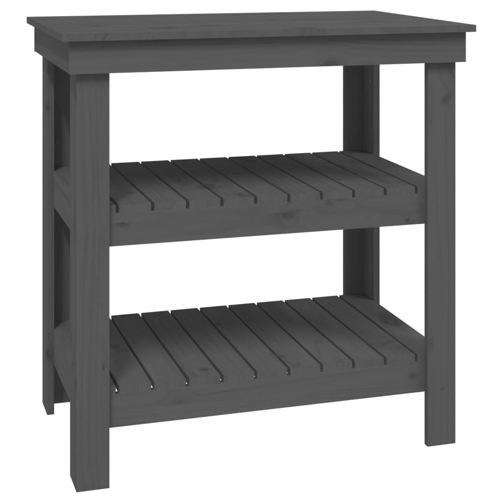 Werkbank 78,5x50x80 cm massief grenenhout grijs is nu te koop bij PeponiXL, paradijselijk wonen!