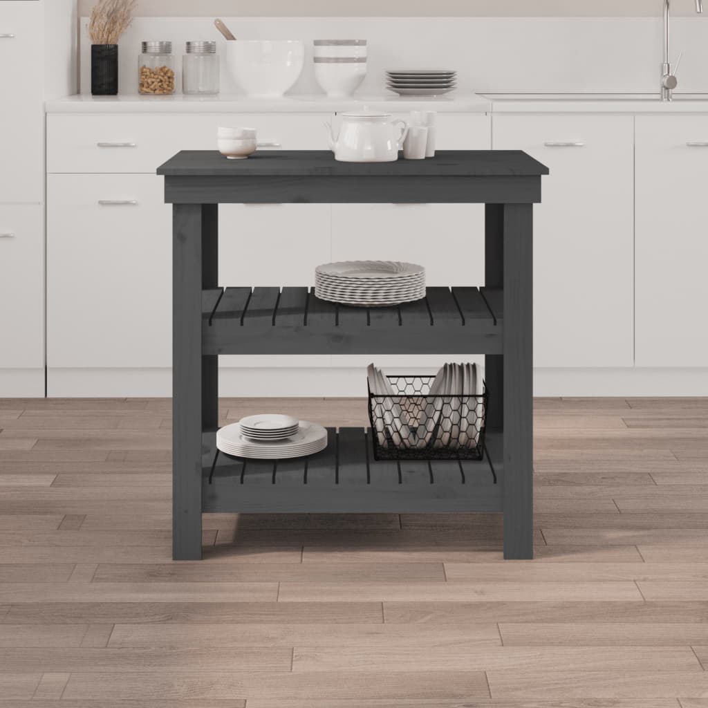 Werkbank 78,5x50x80 cm massief grenenhout grijs is nu te koop bij PeponiXL, paradijselijk wonen!