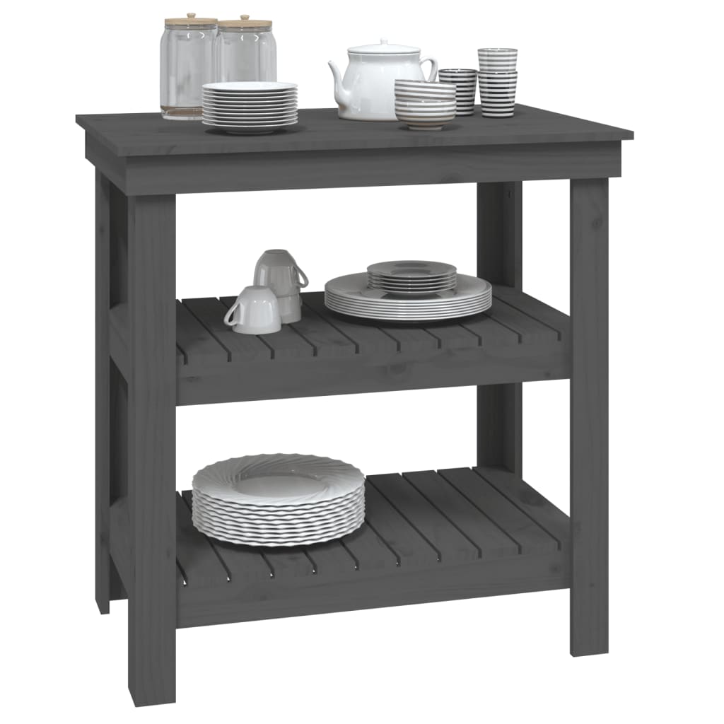 Werkbank 78,5x50x80 cm massief grenenhout grijs is nu te koop bij PeponiXL, paradijselijk wonen!
