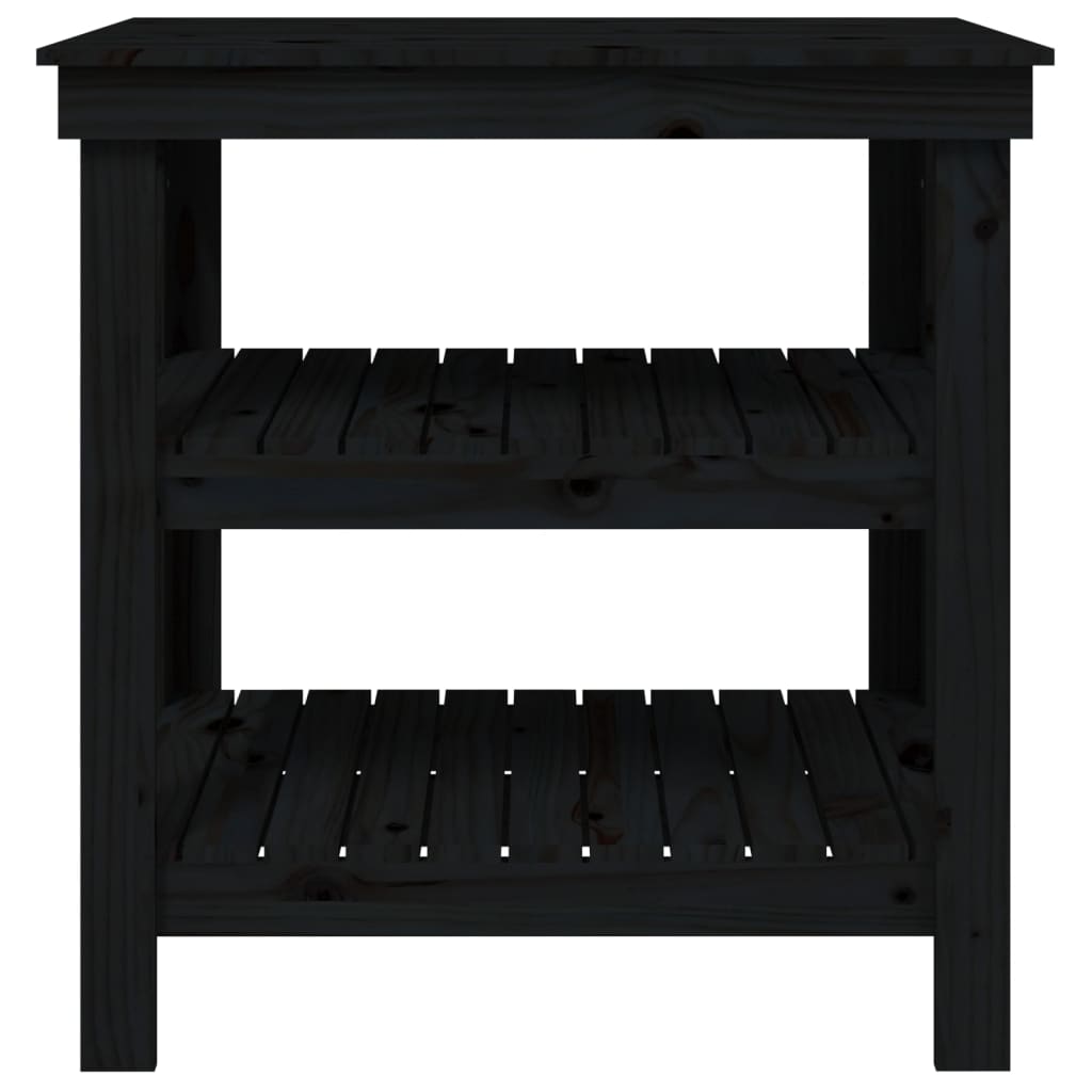 Werkbank 78,5x50x80 cm massief grenenhout zwart is nu te koop bij PeponiXL, paradijselijk wonen!