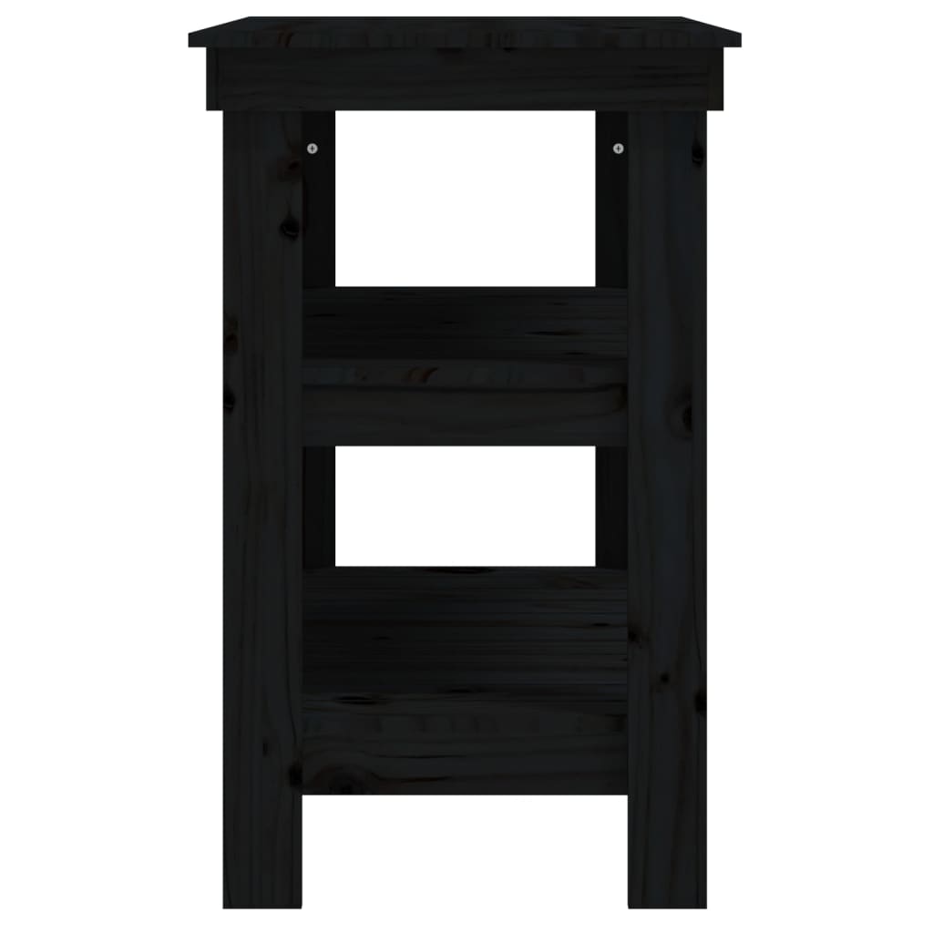 Werkbank 78,5x50x80 cm massief grenenhout zwart is nu te koop bij PeponiXL, paradijselijk wonen!