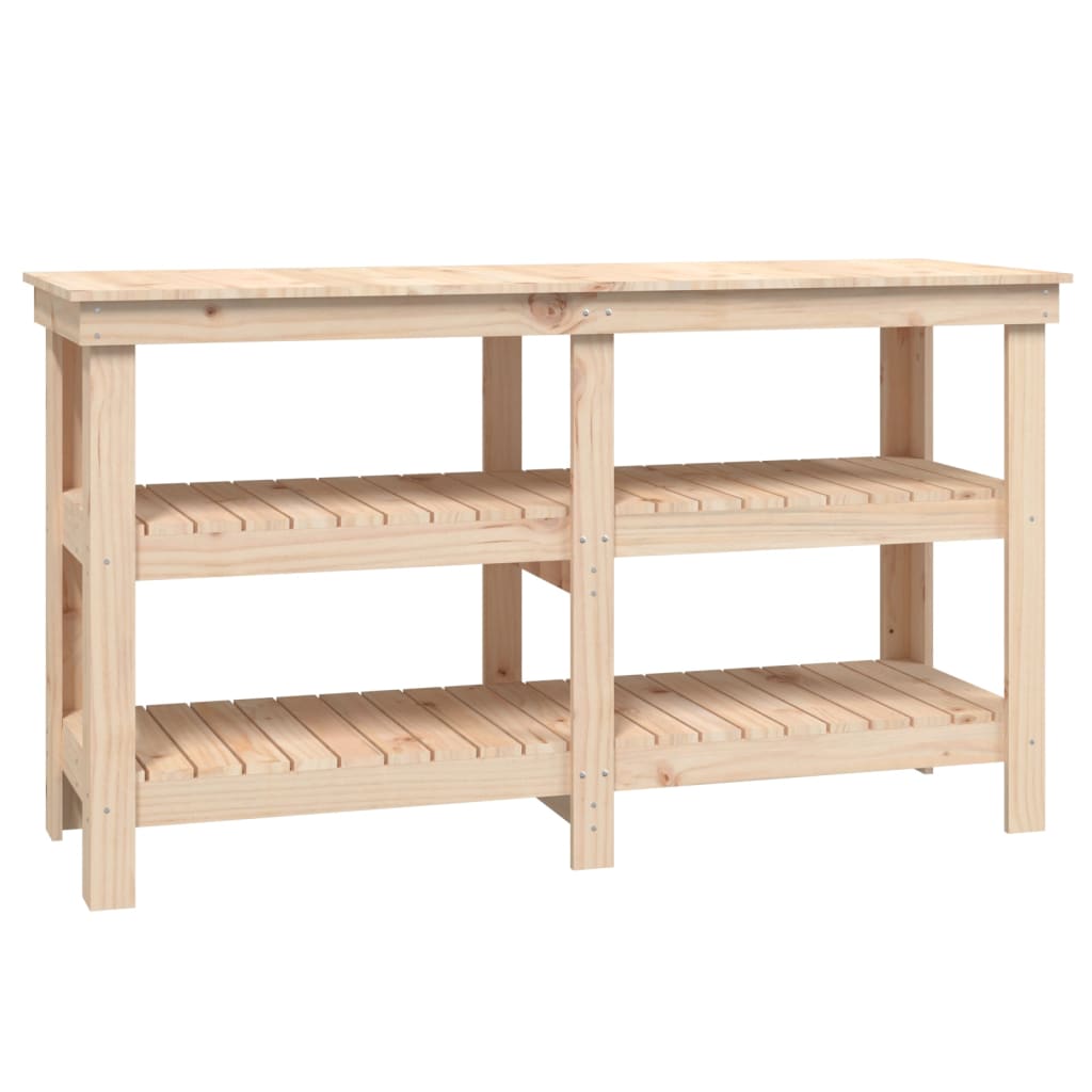 Werkbank 142,5x50x80 cm massief grenenhout is nu te koop bij PeponiXL, paradijselijk wonen!
