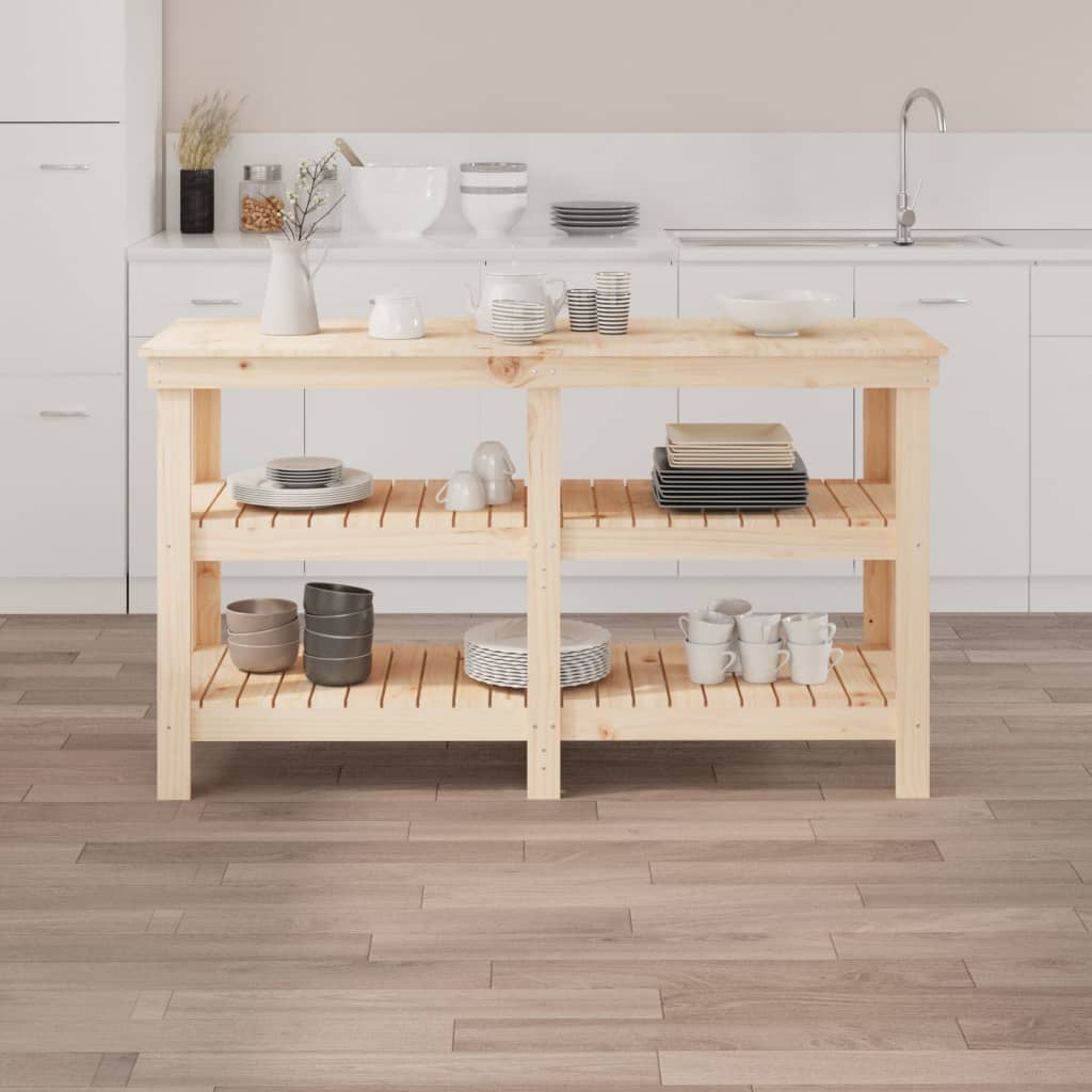 Werkbank 142,5x50x80 cm massief grenenhout is nu te koop bij PeponiXL, paradijselijk wonen!
