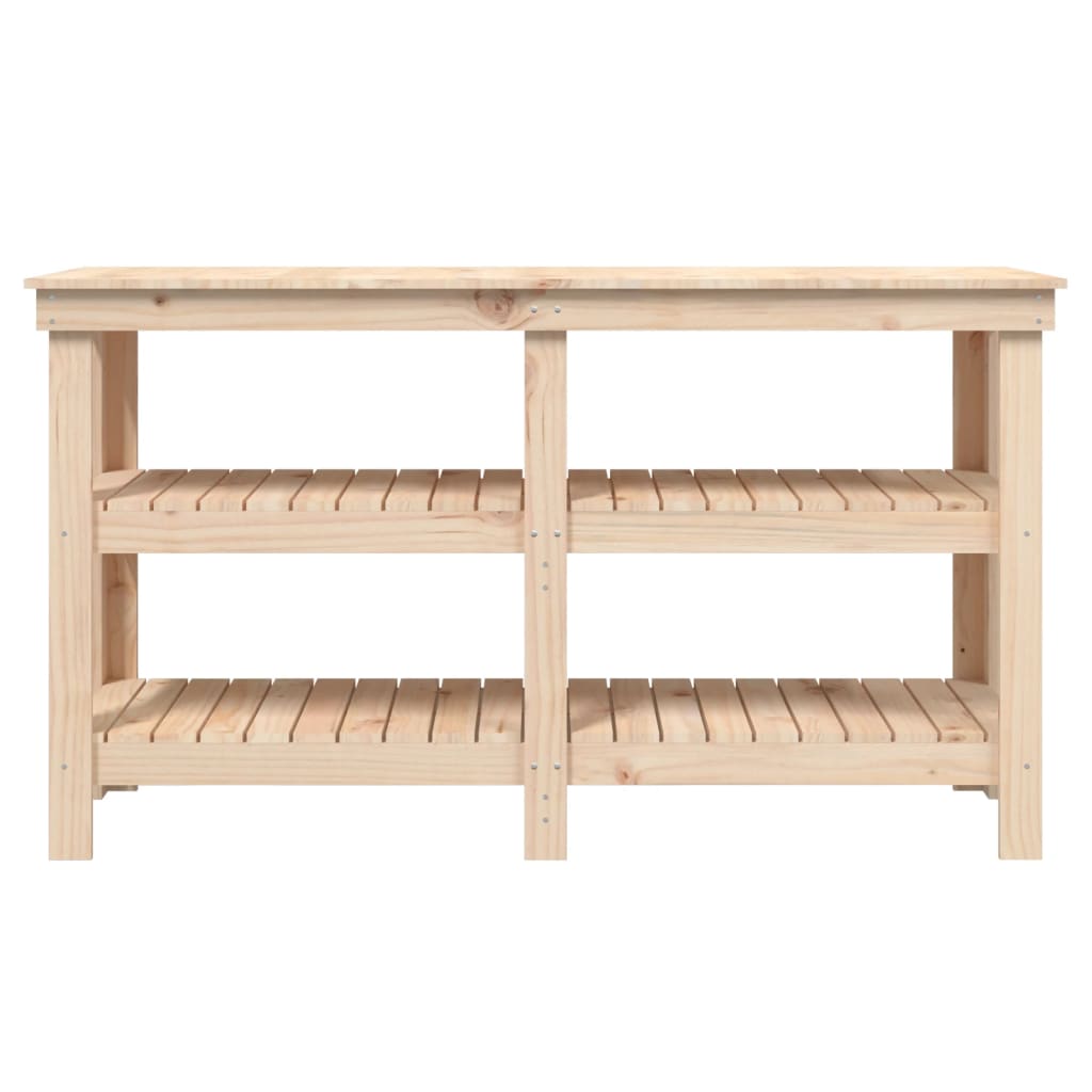 Werkbank 142,5x50x80 cm massief grenenhout is nu te koop bij PeponiXL, paradijselijk wonen!