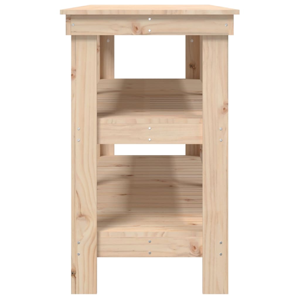 Werkbank 142,5x50x80 cm massief grenenhout is nu te koop bij PeponiXL, paradijselijk wonen!