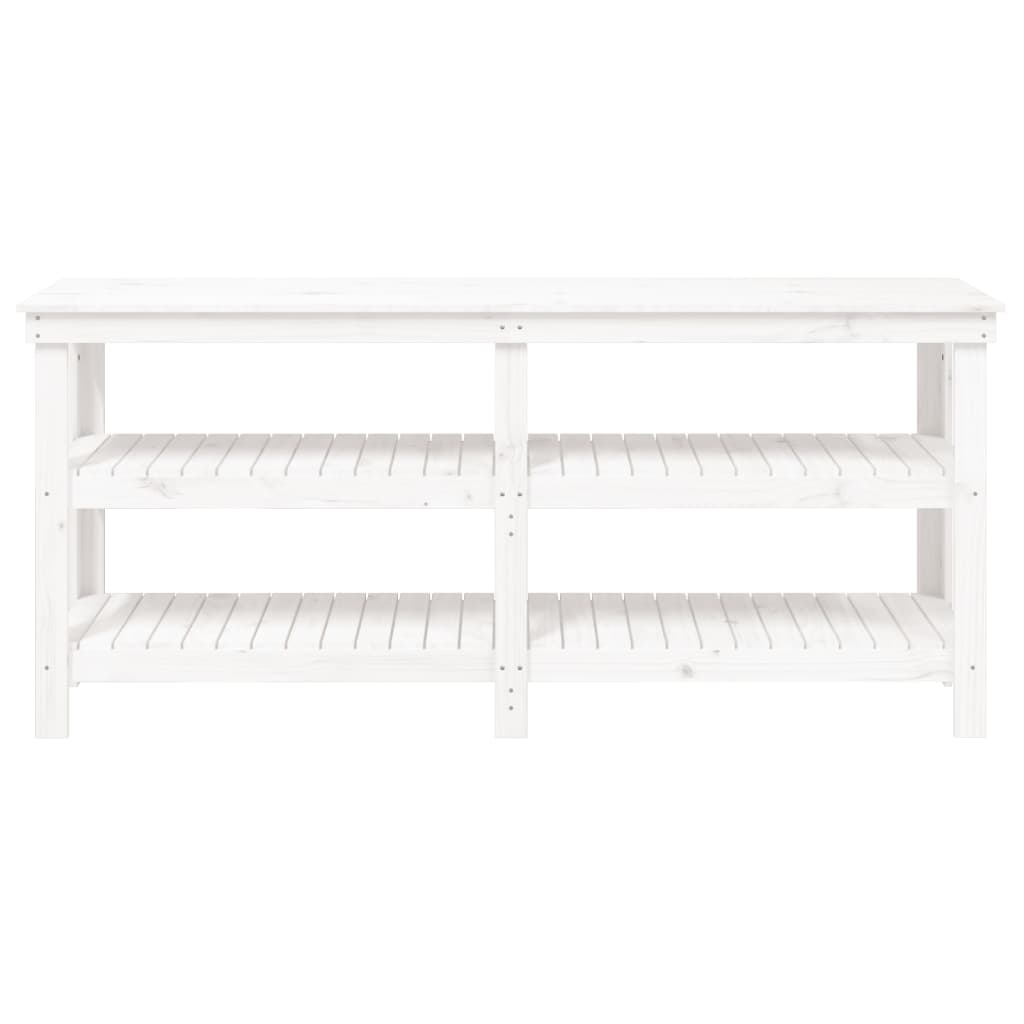 Werkbank 181x50x80 cm massief grenenhout wit is nu te koop bij PeponiXL, paradijselijk wonen!