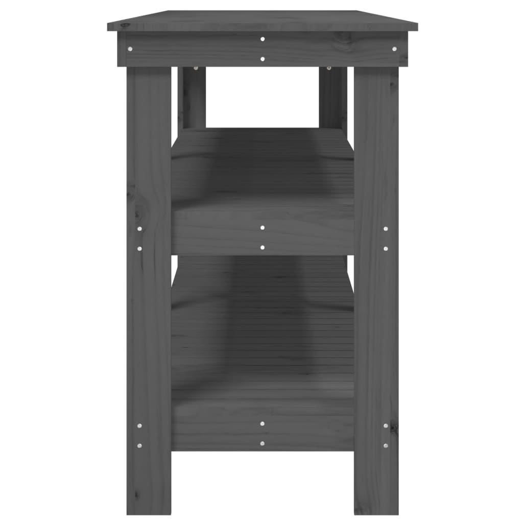 Werkbank 181x50x80 cm massief grenenhout grijs is nu te koop bij PeponiXL, paradijselijk wonen!