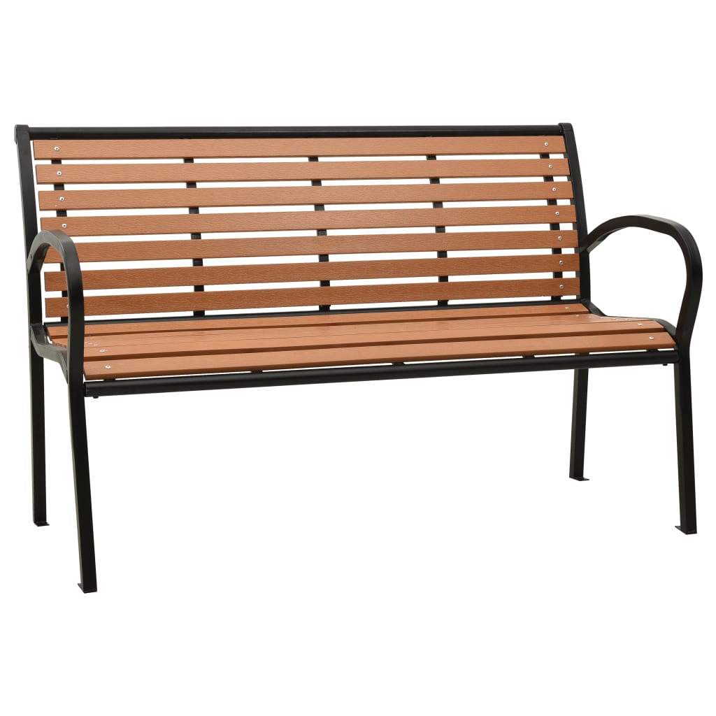 Tuinbank 116 cm staal en HKC zwart en bruin is nu te koop bij PeponiXL, paradijselijk wonen!