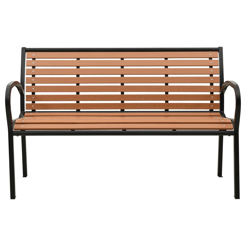 Tuinbank 116 cm staal en HKC zwart en bruin is nu te koop bij PeponiXL, paradijselijk wonen!