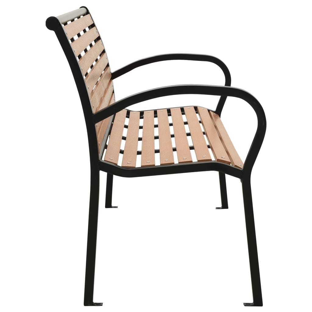 Tuinbank 116 cm staal en HKC zwart en bruin is nu te koop bij PeponiXL, paradijselijk wonen!