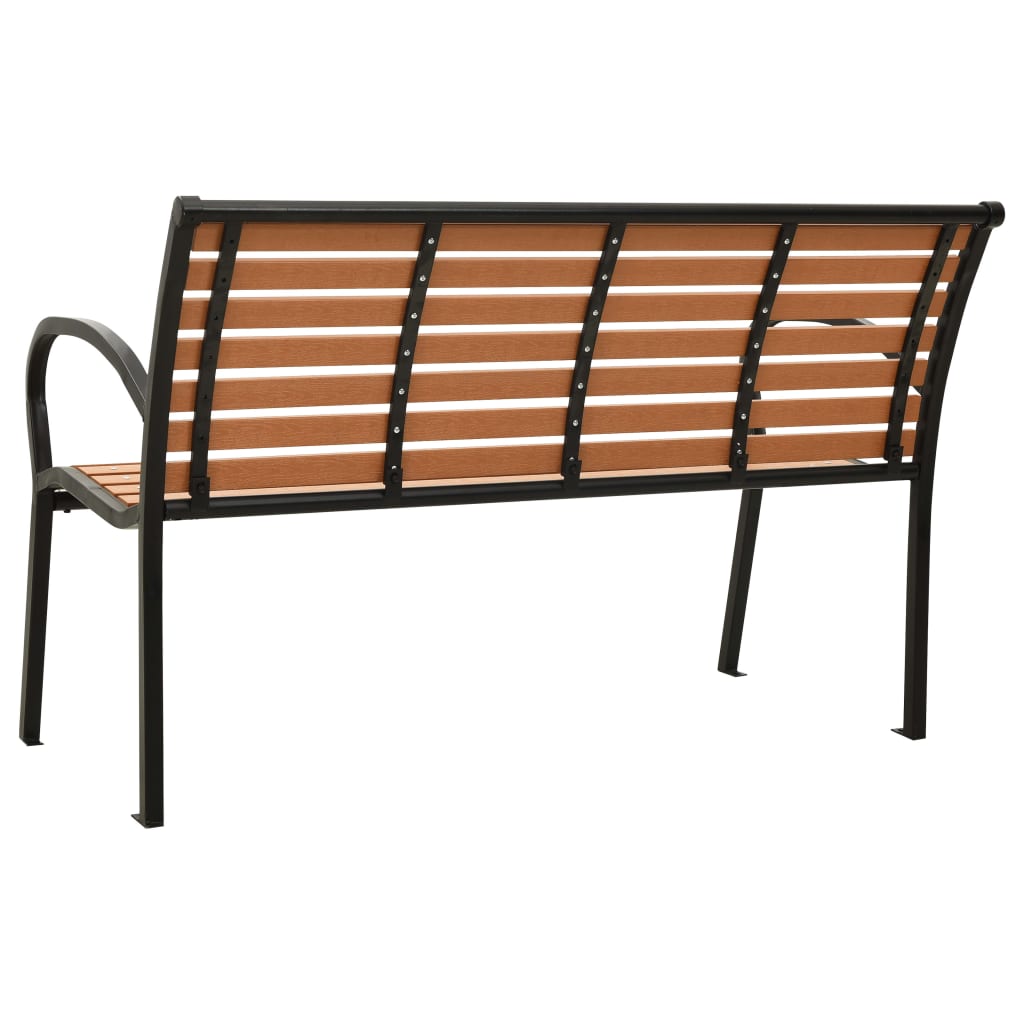 Tuinbank 116 cm staal en HKC zwart en bruin is nu te koop bij PeponiXL, paradijselijk wonen!
