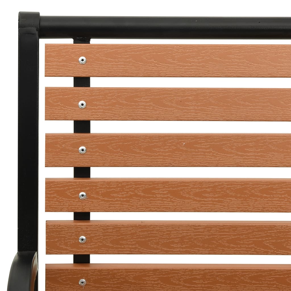 Tuinbank 116 cm staal en HKC zwart en bruin is nu te koop bij PeponiXL, paradijselijk wonen!