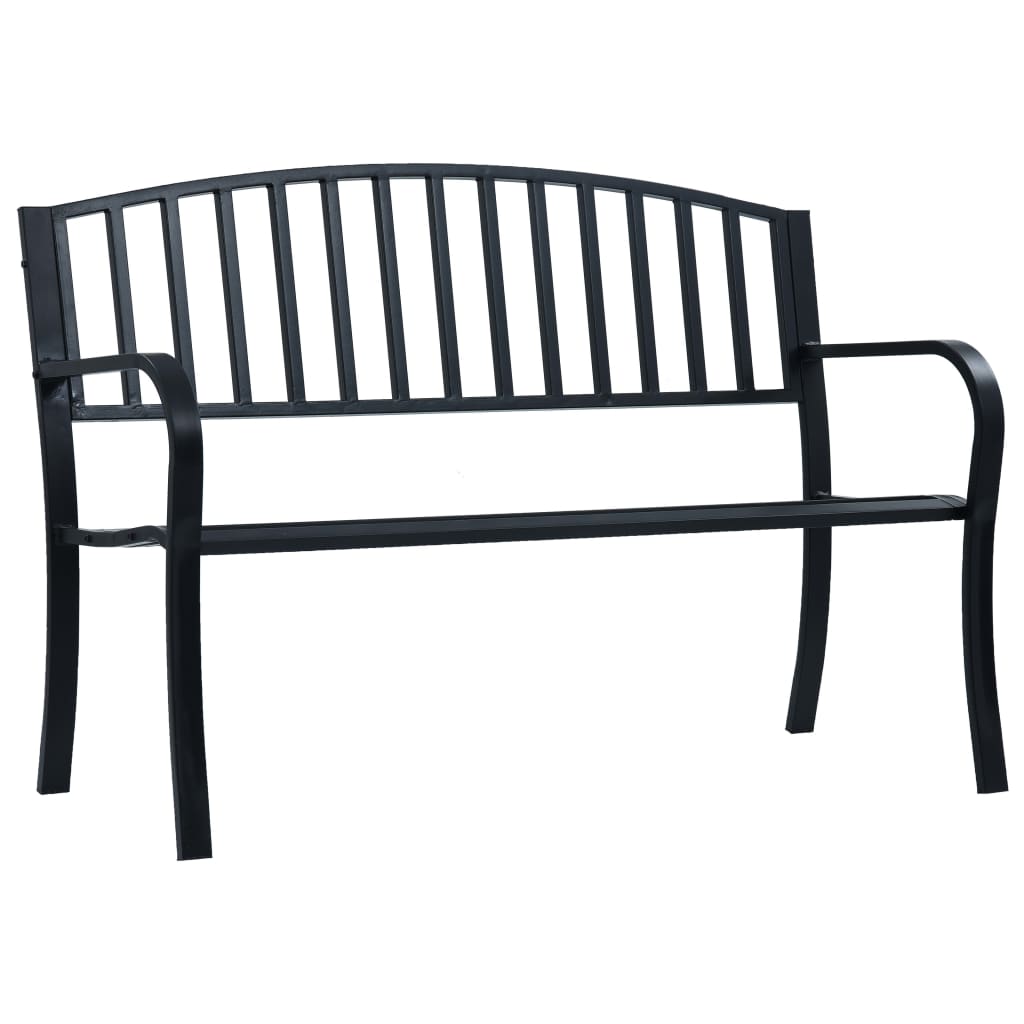 Tuinbank 120 cm staal zwart is nu te koop bij PeponiXL, paradijselijk wonen!