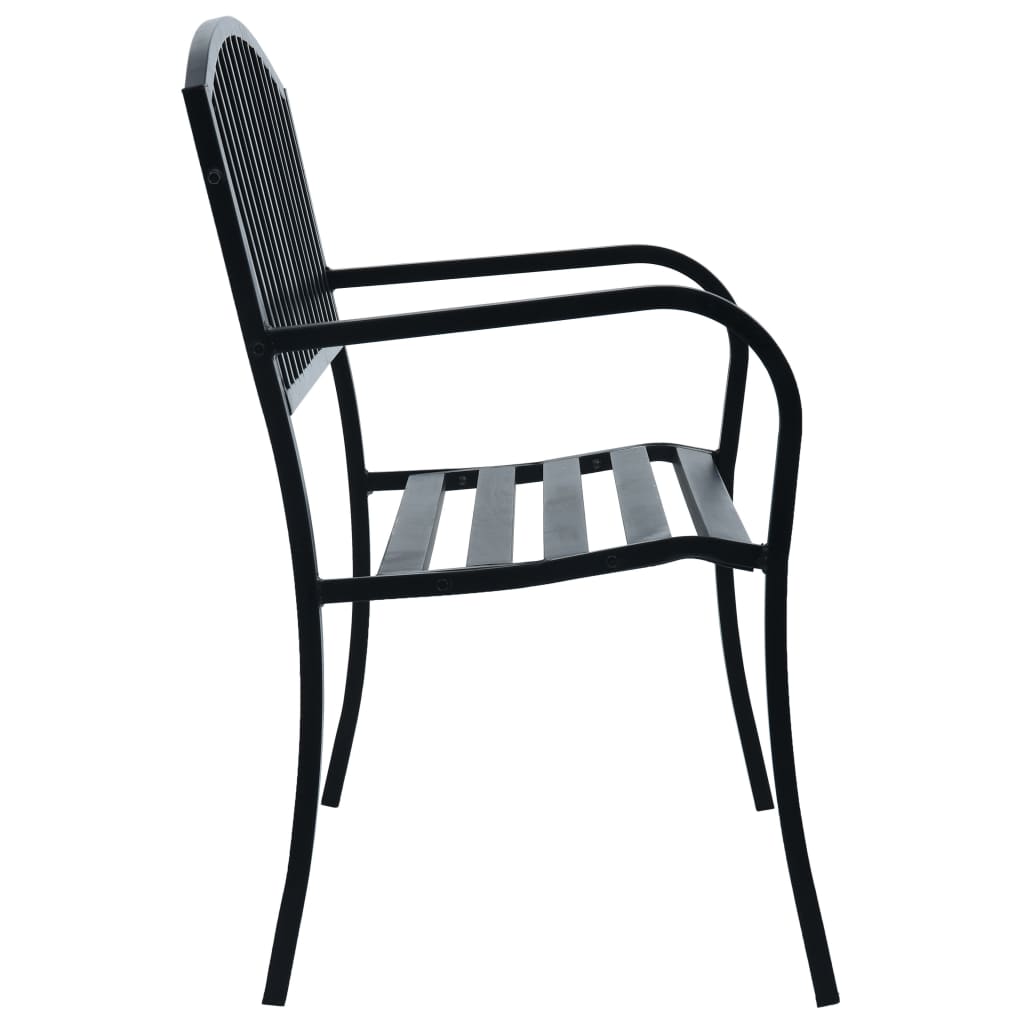 Tuinbank 120 cm staal zwart is nu te koop bij PeponiXL, paradijselijk wonen!