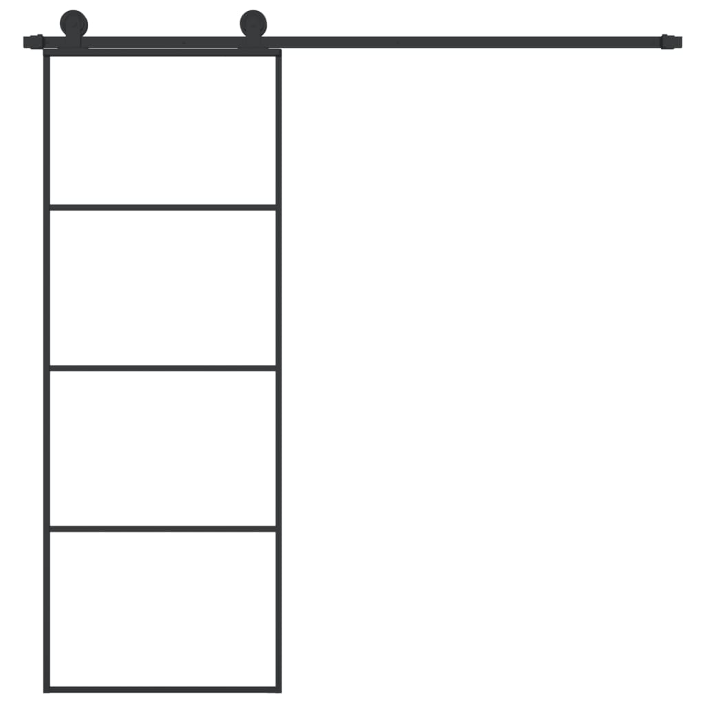 Schuifdeur met beslag 76x205 cm ESG-glas en aluminium is nu te koop bij PeponiXL, paradijselijk wonen!