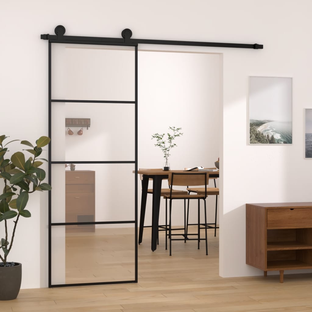 Schuifdeur met beslag 76x205 cm ESG-glas en aluminium is nu te koop bij PeponiXL, paradijselijk wonen!