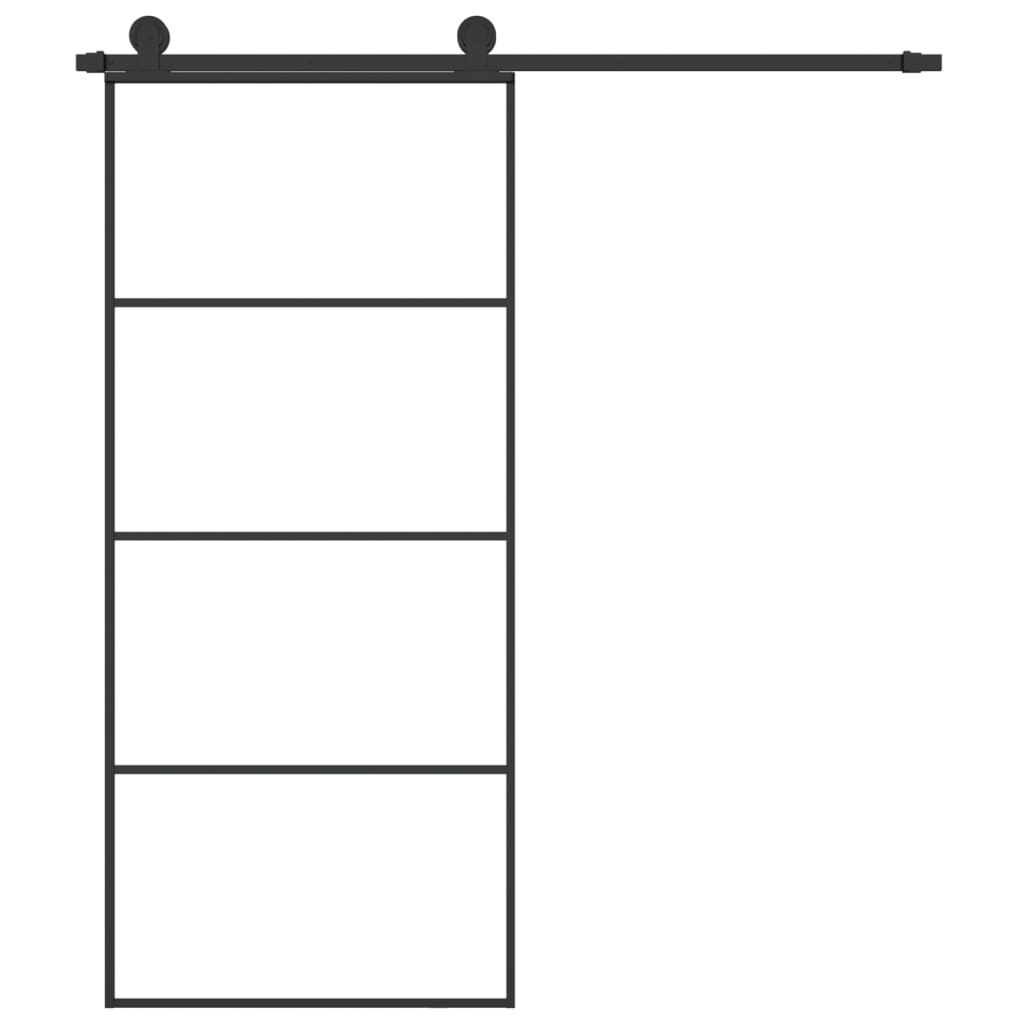 Schuifdeur met beslag 90x205 cm ESG-glas en aluminium is nu te koop bij PeponiXL, paradijselijk wonen!