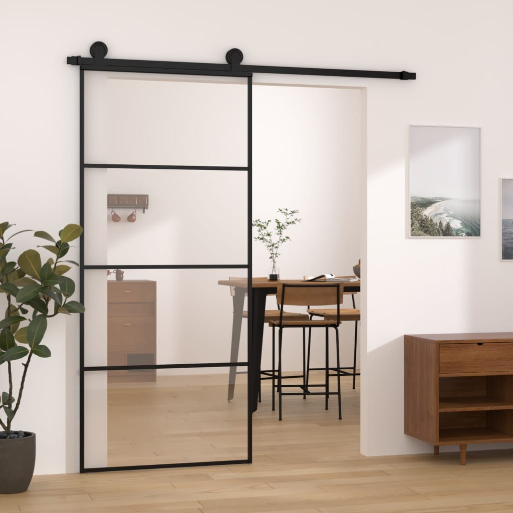 Schuifdeur met beslag 90x205 cm ESG-glas en aluminium is nu te koop bij PeponiXL, paradijselijk wonen!