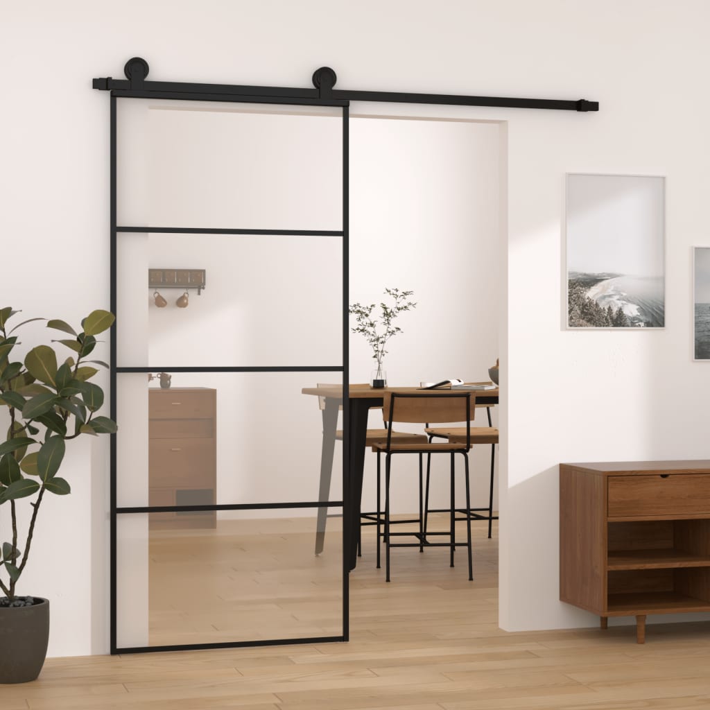 Schuifdeur met beslag 90x205 cm ESG-glas en aluminium is nu te koop bij PeponiXL, paradijselijk wonen!