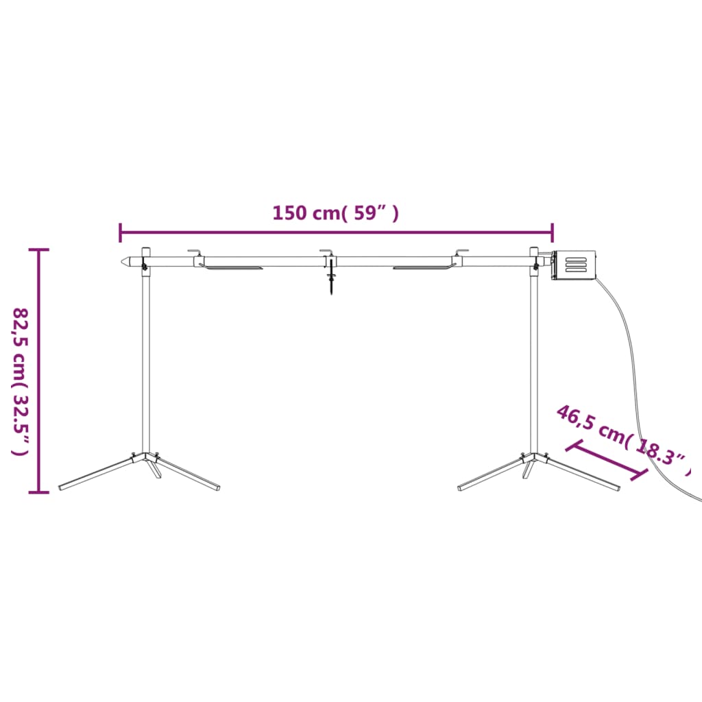 Automatische barbecue met motor 150x46,5x82,5 cm roestvrijstaal is nu te koop bij PeponiXL, paradijselijk wonen!