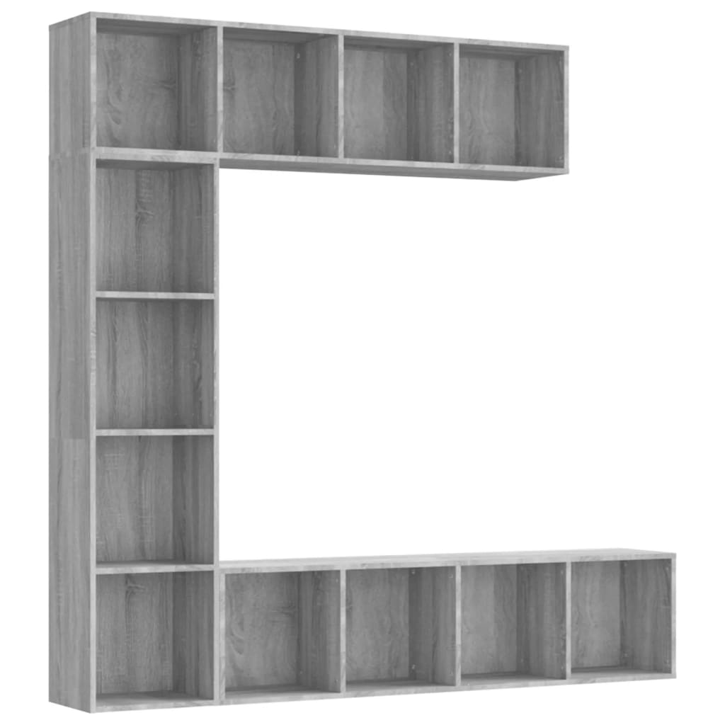 3-delige boekenkast- / tv-meubelset 180x30x180 cm grijs sonoma is nu te koop bij PeponiXL, paradijselijk wonen!