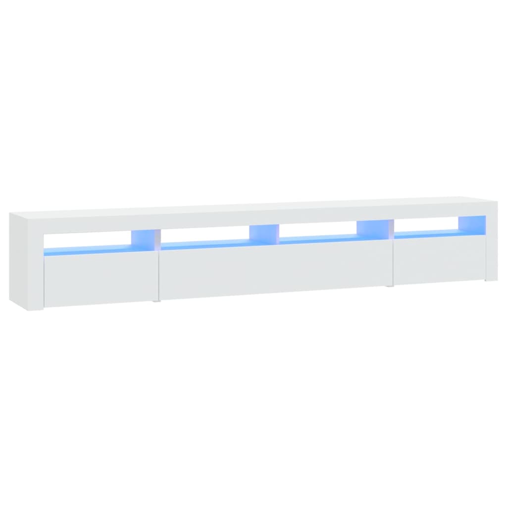 Tv-meubel met LED-verlichting 240x35x40 cm wit is nu te koop bij PeponiXL, paradijselijk wonen!