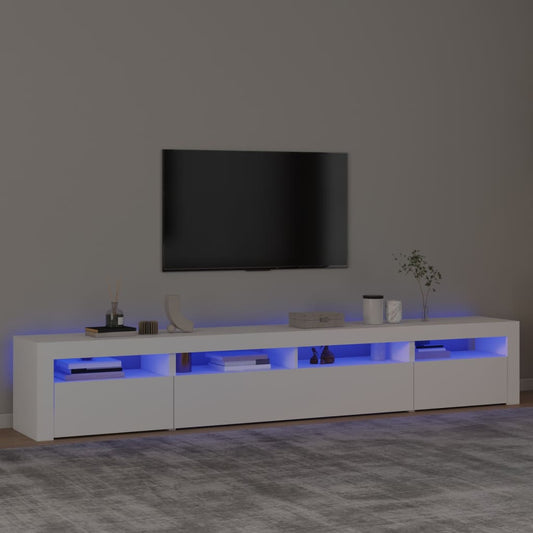 Tv-meubel met LED-verlichting 240x35x40 cm wit is nu te koop bij PeponiXL, paradijselijk wonen!