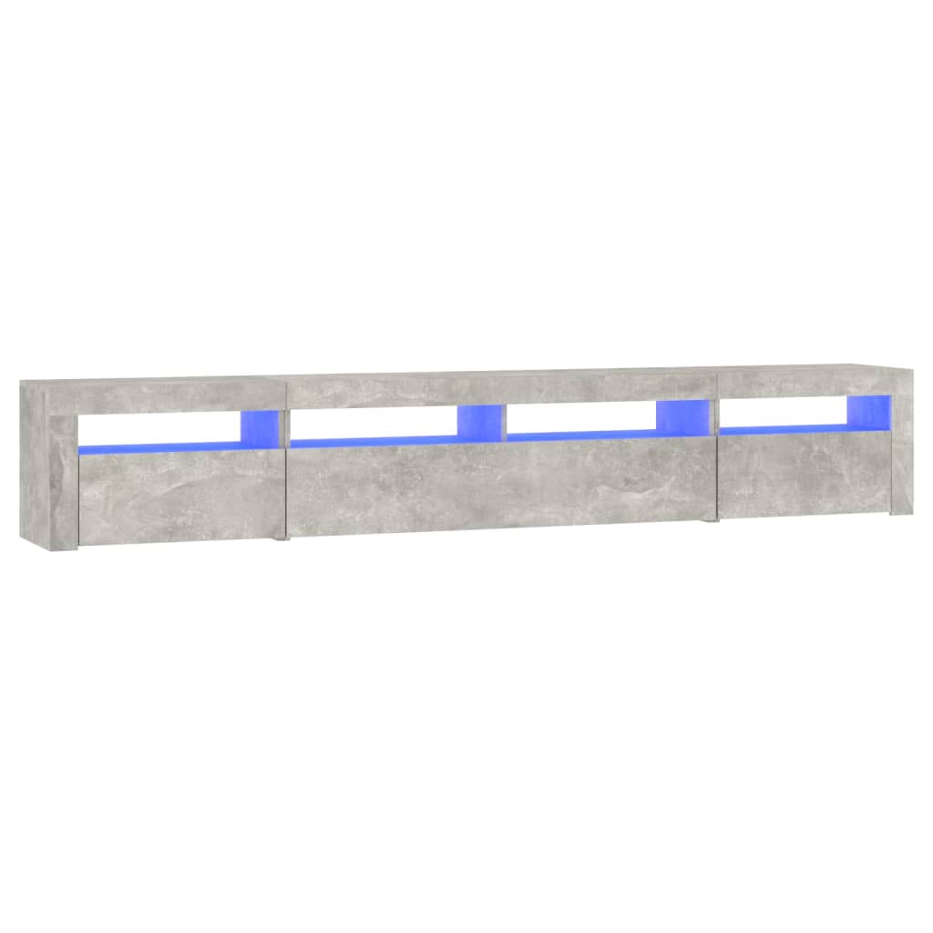 Tv-meubel met LED-verlichting 240x35x40 cm betongrijs is nu te koop bij PeponiXL, paradijselijk wonen!