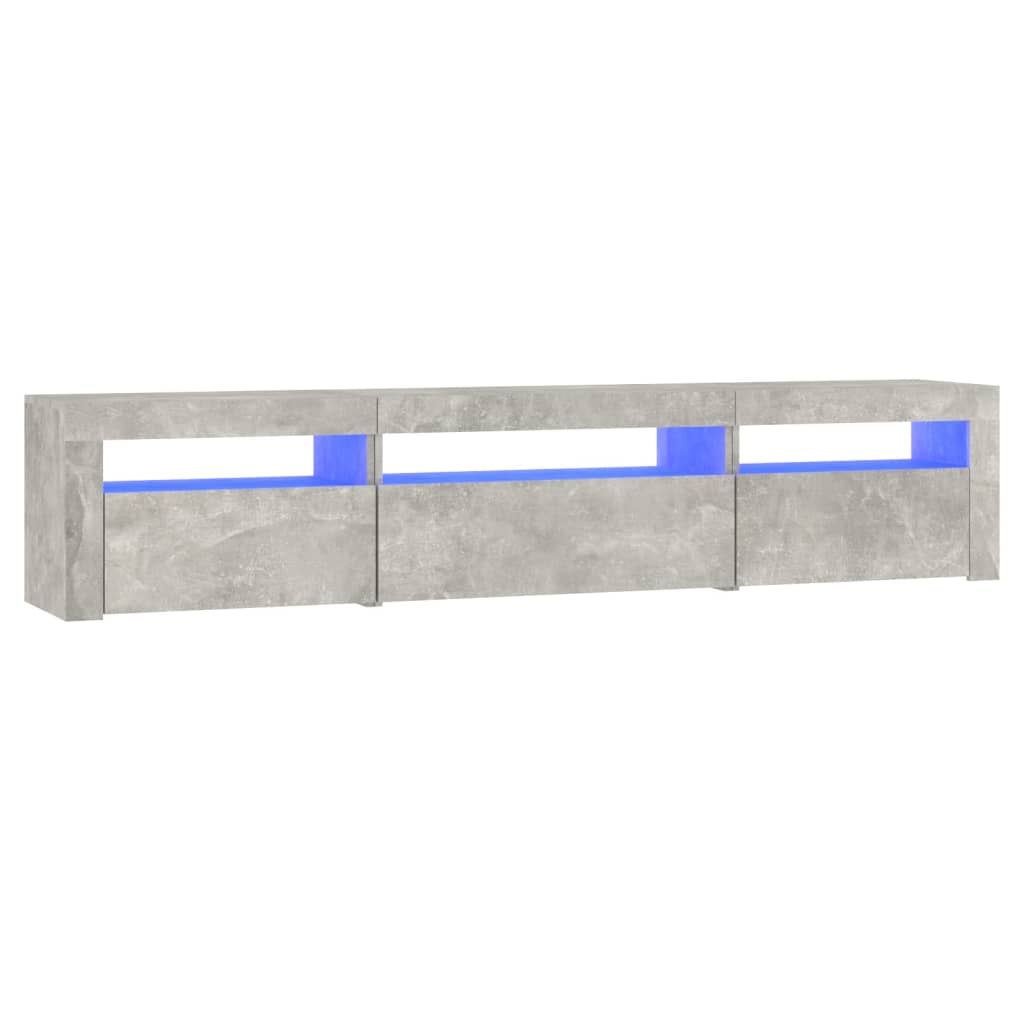 Tv-meubel met LED-verlichting 195x35x40 cm betongrijs is nu te koop bij PeponiXL, paradijselijk wonen!