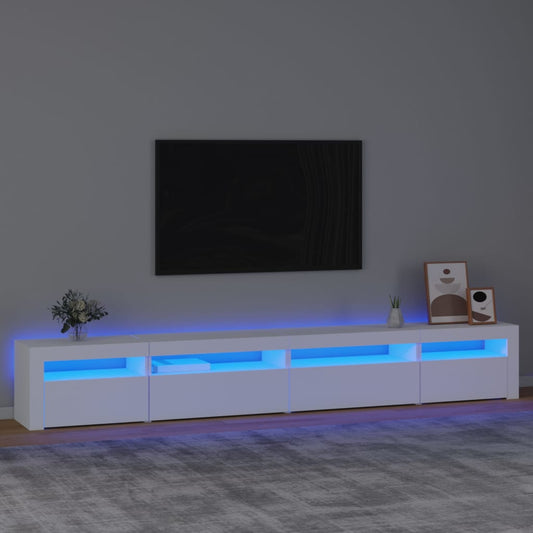 Tv-meubel met LED-verlichting 270x35x40 cm wit is nu te koop bij PeponiXL, paradijselijk wonen!