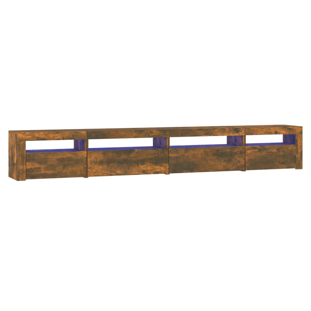 Tv-meubel met LED-verlichting 270x35x40 cm gerookt eikenkleurig is nu te koop bij PeponiXL, paradijselijk wonen!