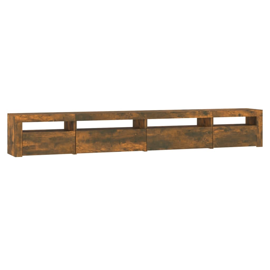 Tv-meubel met LED-verlichting 270x35x40 cm gerookt eikenkleurig is nu te koop bij PeponiXL, paradijselijk wonen!