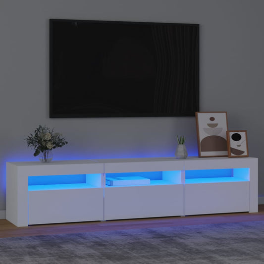 Tv-meubel met LED-verlichting 180x35x40 cm wit is nu te koop bij PeponiXL, paradijselijk wonen!