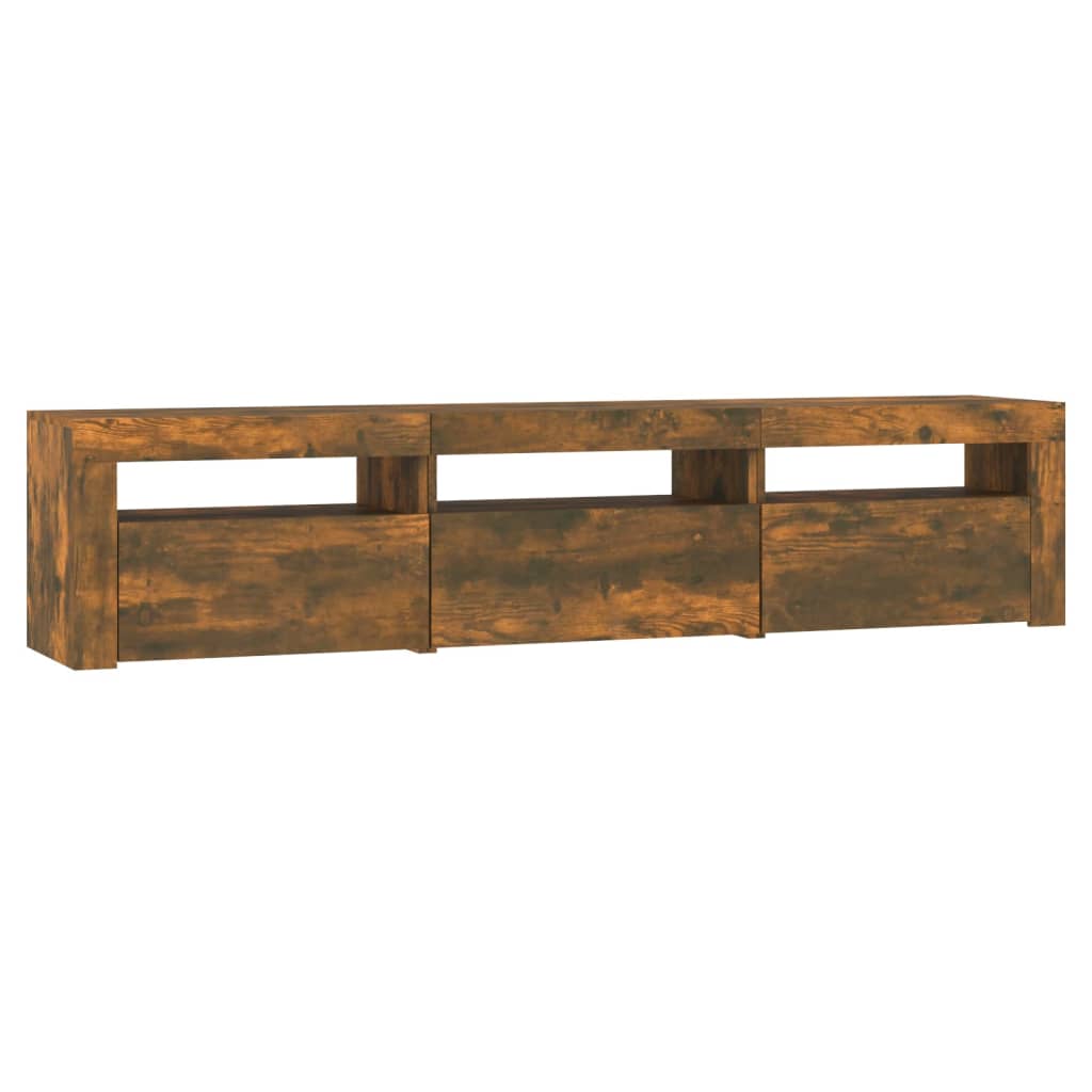 Tv-meubel met LED-verlichting 180x35x40 cm gerookt eikenkleurig is nu te koop bij PeponiXL, paradijselijk wonen!