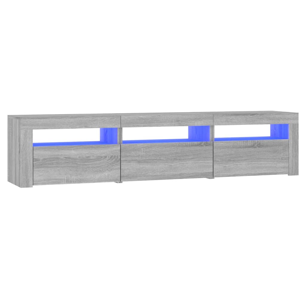 Tv-meubel met LED-verlichting 180x35x40 cm grijs sonoma eiken is nu te koop bij PeponiXL, paradijselijk wonen!