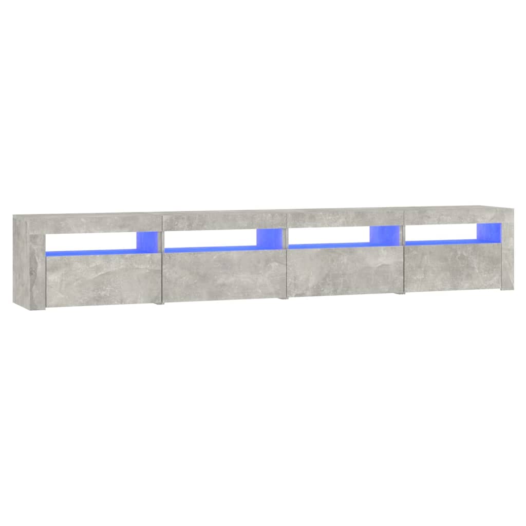 Tv-meubel met LED-verlichting 240x35x40 cm betongrijs is nu te koop bij PeponiXL, paradijselijk wonen!