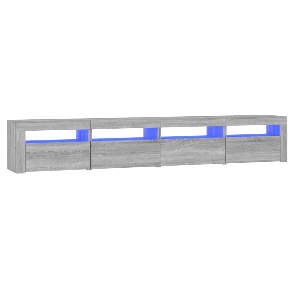 Tv-meubel met LED-verlichting 240x35x40 cm grijs sonoma eiken is nu te koop bij PeponiXL, paradijselijk wonen!